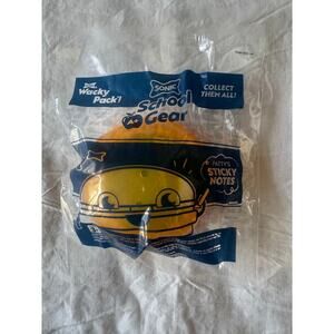 NEW Sonic Wacky Pack Patty's Sticky Notes hamburger case School Gear Collect all